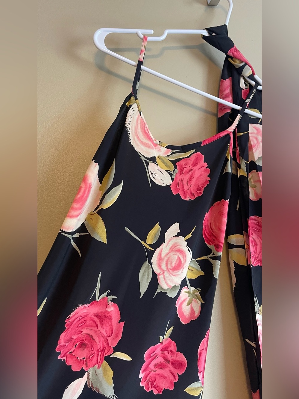 Vintage Y2K Le Chateau Rose Floral Maxi Slip Dress With Matching Scarf - Picture 2 of 10